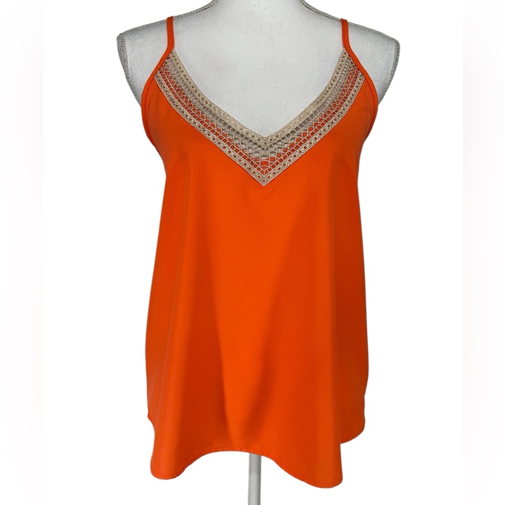 Coral Orange Tank Top / Medium (Estimated) / bohemian summer vacation festival